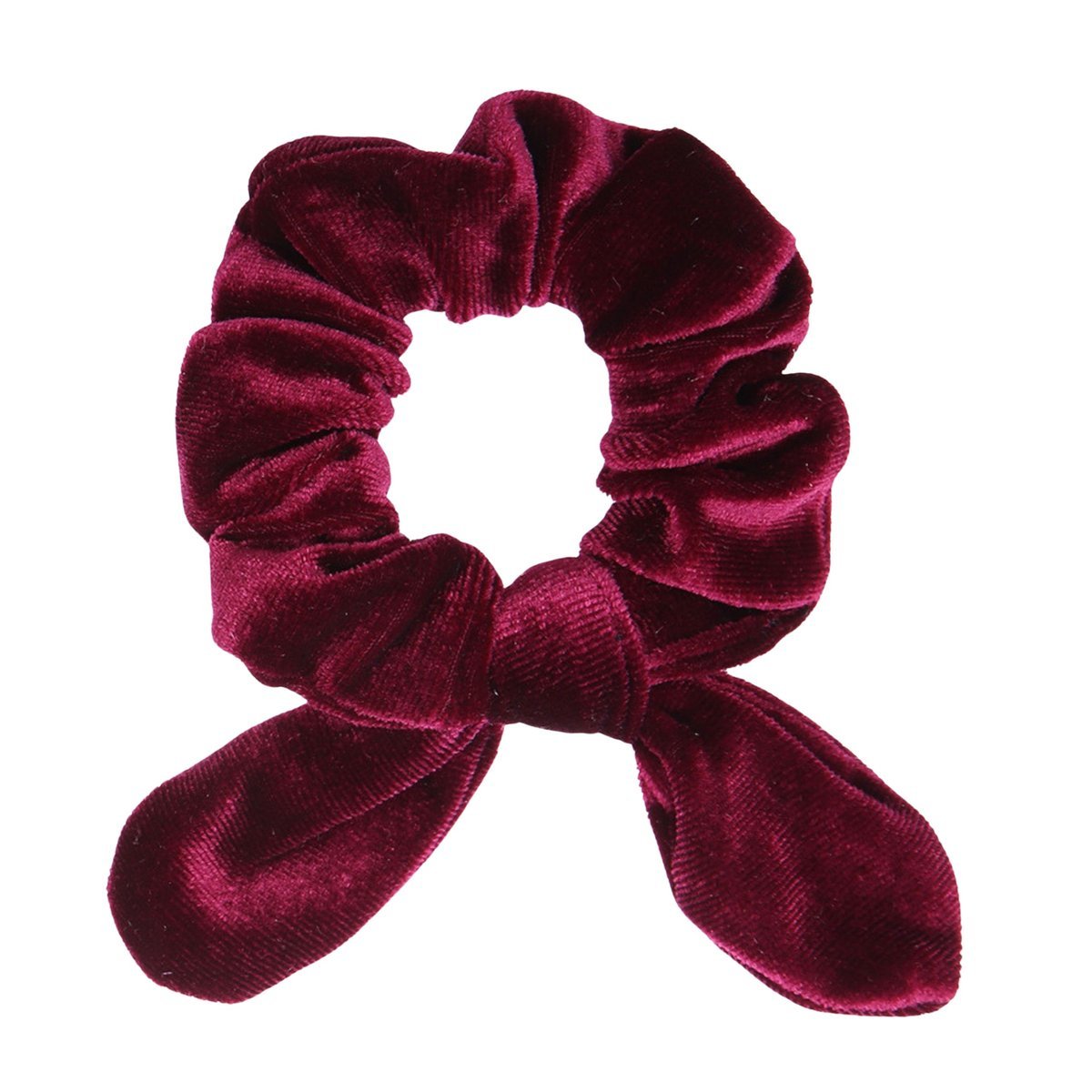 Gumka do Włosów Bordowa Długa z Kokardą Welurowa Bezpieczna Lekka Efektowna