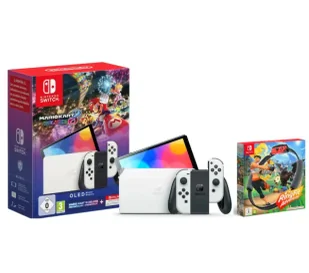 Nintendo Switch OLED Biały + Mario Kart 8 Deluxe + Nintendo Online 365dni + Ring Fit Adventure - Konsole Nintendo - miniaturka - grafika 1