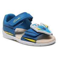 Sandały damskie - Clarks Sandały Zora Nemo T 261583886 Blue Leather - miniaturka - grafika 1