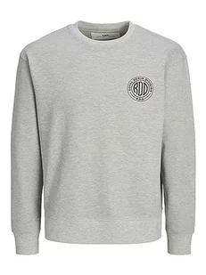 JACK & JONES Męska bluza Rdddean Sweat Crew Neck L/S Sn, jasnoszary melanżowy, XXL - Bluzy męskie - miniaturka - grafika 1