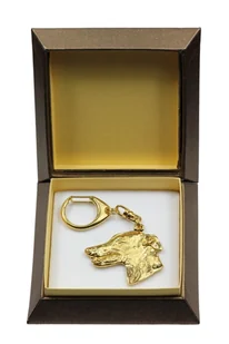 Greyhound, Chart angielski - pozłocony brelok do kluczy z psem w pudełku prezentowym, ozdoba torebki, luksusowy dodatek marki Art-Dog - Breloki Greyhound, Chart angielski - pozłocony brelok do kluczy z psem w pudełku prezentowym, ozdoba torebki, luksusowy dodatek marki Art-Dog - Breloki - miniaturka - grafika 1