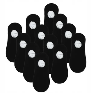 Stopki Balerinki Męskie z Silikonem Czarne Gładkie Bawełniane 12-PAR 43-45 - Skarpetki męskie - miniaturka - grafika 1