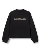 Bluzy damskie - Wrangler Bluza damska, czarna, XXL - miniaturka - grafika 1