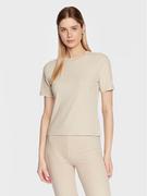Bluzki damskie - Calvin Klein Jeans Bluzka J20J220774 Beżowy Regular Fit - miniaturka - grafika 1