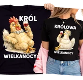 Moda i Uroda OUTLET - Zestaw koszulek na Wielkanoc dla pary KRÓL I KRÓLOWA WIELKANOCY - miniaturka - grafika 1