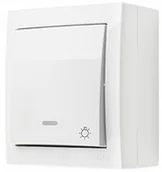 Wyłączniki światła i elektryczne - Simon Simon Aquaclick Przycisk światło z podświetleniem, 10 AX, 250 V biały ACS1L/11 ACS1L/11 - miniaturka - grafika 1