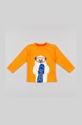 Bluzki dla chłopców - zippy longsleeve bawełniany dziecięcy kolor pomarańczowy z nadrukiem - Zippy - miniaturka - grafika 1