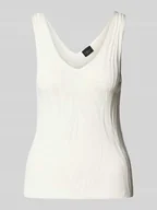 Koszulki i topy damskie - Top z dzianiny o kroju slim fit z mieszanki wiskozy - miniaturka - grafika 1