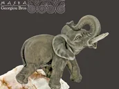 Figurki dekoracyjne - Słoń Dominik -alabaster grecki - miniaturka - grafika 1