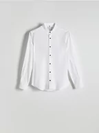 Koszule męskie - Reserved - Koszula slim ze stójką - biały - miniaturka - grafika 1