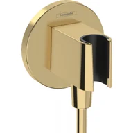 Akcesoria do armatury i ceramiki - HANSGROHE 26888990 FixFit S przyłącze węża z uchwytem prysznicowym złoty optyczny polerowany - miniaturka - grafika 1