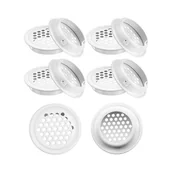 Kratki wentylacyjne - Kratka wentylacyjna okrągła, otwory wentylacyjne ze stali nierdzewnej, rozstaw montażowy 35 mm, biała, 10 szt. (płaska) - miniaturka - grafika 1