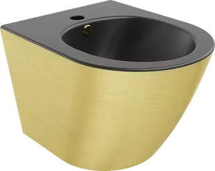 Mexen Lena bidet wiszący, czarny mat/złoty wzór linie - 35224877 - Bidety - miniaturka - grafika 1