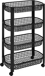 Wózek kuchenny na kółkach BASKET, plastikowy, 46,5 x 25,5 x 79 cm - Wózki kuchenne - miniaturka - grafika 1