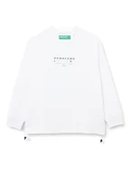 Koszulki męskie - United Colors of Benetton Męski T-shirt G/C M/L 3hvtu1036 sweter z kapturem, biały 101, XXL - miniaturka - grafika 1