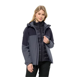 Damska kurtka 3w1 Jack Wolfskin FELDBERG 3IN1 JKT W dolphin - XS - Kurtki damskie - miniaturka - grafika 1