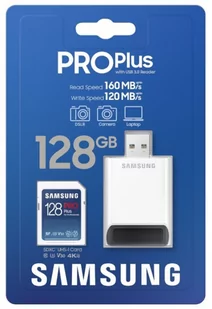 Samsung 128GB SDXC PRO Plus 160MB/s z czytnikiem - Karty pamięci - miniaturka - grafika 1