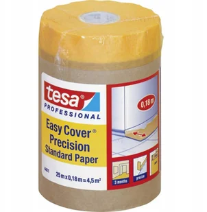 TESA PAPIER OCHRONNY Z TAŚMĄ EASY-COVER-PRECISION/25X180 - Folie i taśmy malarskie - miniaturka - grafika 1