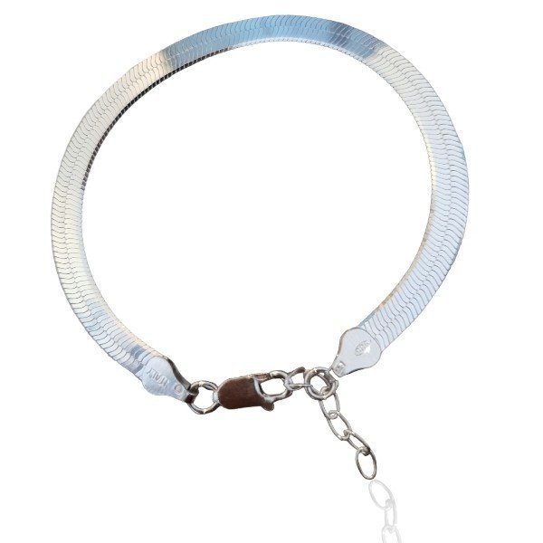 ankabizuteria.pl Bransoletka srebrna rodowana ŻMIJKA 6mm