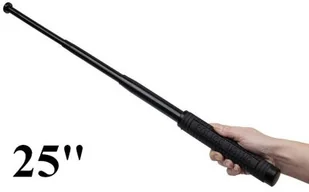 Duża Metalowa Pałka Teleskopowa (BATON), Składana, Sztywna (dł. 25"), 4-Członowa + Kabura do Pasa. - Pałki obronne - miniaturka - grafika 1