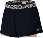 Spodenki damskie - Nike Damskie W NK FLX 2in1 szorty WVN ESSNT Sport, Track red/Black/(Black), XL - miniaturka - grafika 1