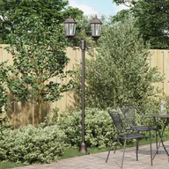 Lampy ogrodowe - Słup świetlny do ogrodu 2-lampowy E27 brązowy 220 cm aluminiowy - miniaturka - grafika 1