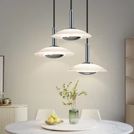 Lampy sufitowe - ZMH Żyrandol LED Lampa wisząca Jadalnia Chromowany szklany metalowy żyrandol Lampa 3000K do sypialni i kuchni - miniaturka - grafika 1