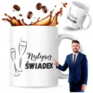 Kubki - Kubek Z Nadrukiem 330 ml Kubki Do Kawy Kubek Biały Najlepszy Świadek - miniaturka - grafika 1