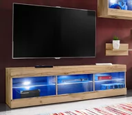 Szafki RTV - Szafka RTV / RGB LED / Biała / Czarna / Dąb Wotan - miniaturka - grafika 1