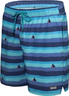 Kąpielówki męskie - SAXX Szorty kąpielowe męskie z kieszeniami 2w1 SAXX OH BUOY - nadmorski świt - niebieskie S - miniaturka - grafika 1