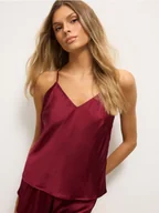 Piżamy damskie - Mohito - Bordowy top od piżamy - kasztanowy - miniaturka - grafika 1