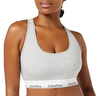 Biustonosze - Calvin Klein Biustonosz damski bez fiszbin ze stretchem, szary (Grey Heather), XL - grafika 1