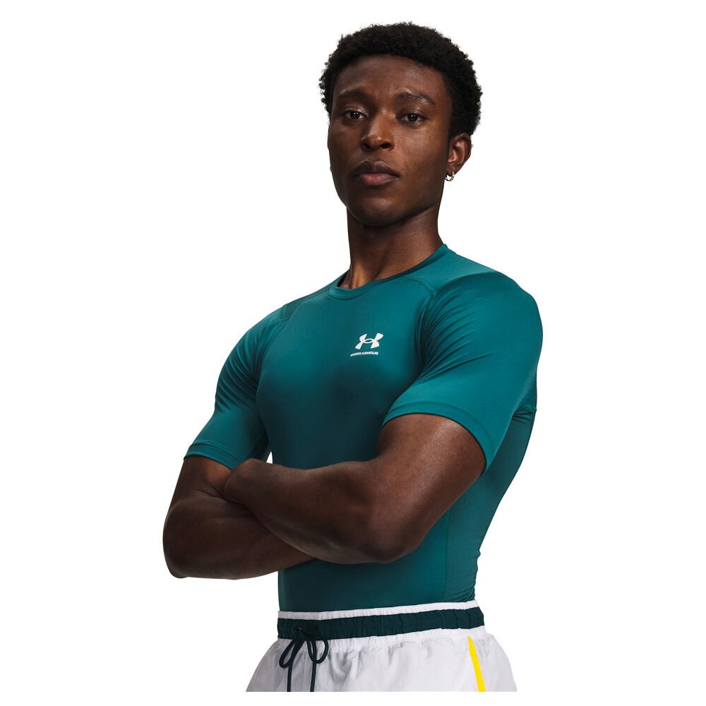 Koszulka męska Under Armour HG Armour Comp SS Rack Green/White XL