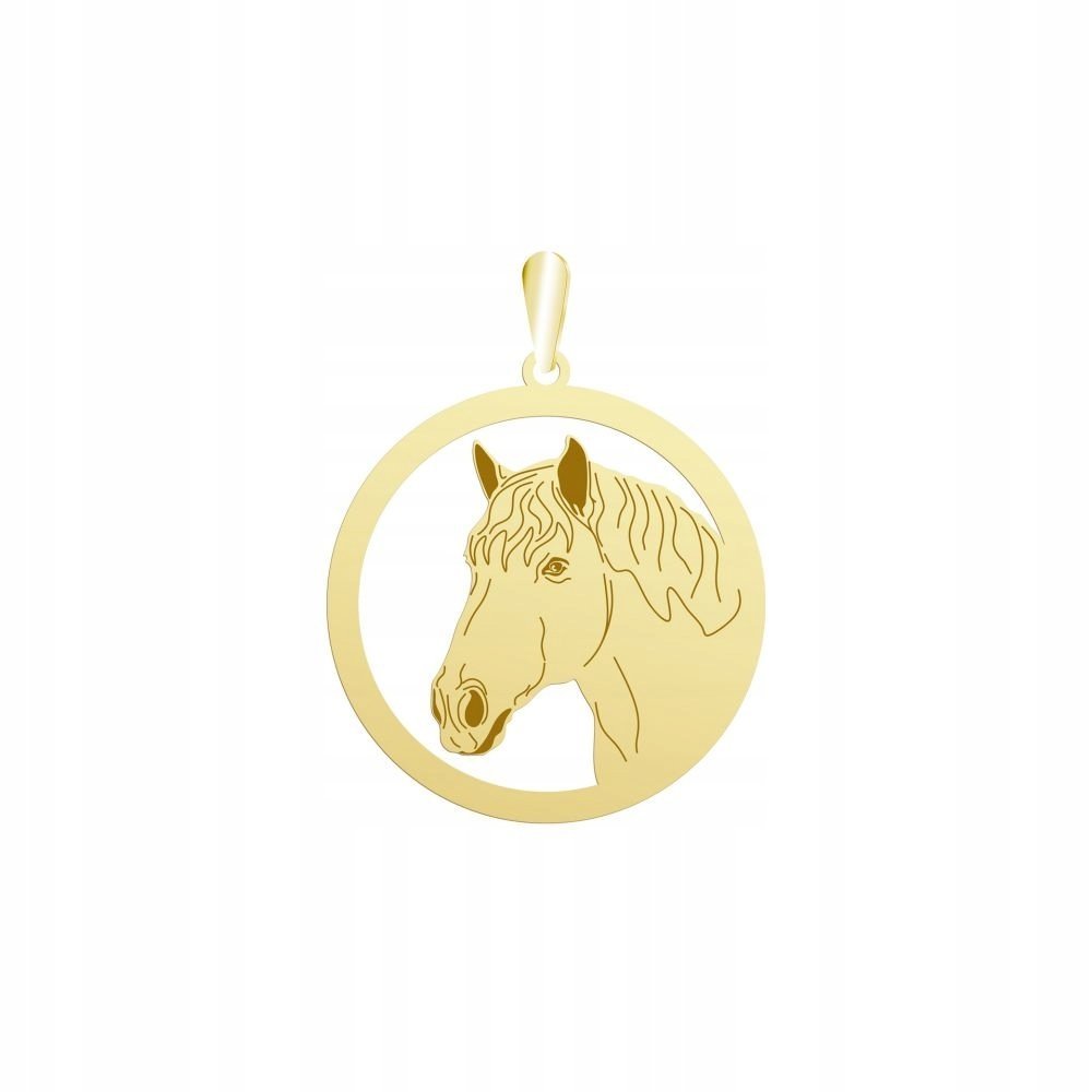 Zawieszka Złota Koń Perszeron 925 Prezent Kobieta Biżuteria GRAWER GRATIS