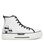 Trampki damskie - Trampki KARL LAGERFELD KL60654T Biały - miniaturka - grafika 1