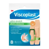 Apteczki i materiały opatrunkowe - 3M VISCOPLAST Viscoplast plastry elastyczne Ultra Stretch x 8 szt - miniaturka - grafika 1