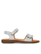 Buty dla dziewczynek - Froddo Sandały Lore Flowers G3150251-26 S Srebrny - miniaturka - grafika 1