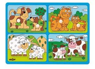 WOODY Układanka farma - zwierzęta z małymi WD91913 - Układanki dla dzieci - miniaturka - grafika 1
