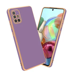 Pokrowiec Do Samsung Galaxy A51 4G / M40s Etui w Glossy Purpura - Złoto TPU Silikonowe Obudowa Case Cover Cadorabo - Etui i futerały do telefonów - miniaturka - grafika 1
