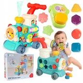 Chodziki - Jeździk pchacz nauka chodzenia popychacz lokomotywa pociąg dym 3w1 zabawka - miniaturka - grafika 1