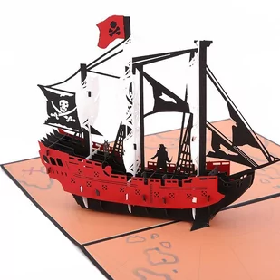 Kartka Pocztowa Okolicznościowa 3D Pop-Up Piracki Statek - Kartki okolicznościowe i zaproszenia - miniaturka - grafika 1