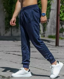 Spodnie męskie joggery granatowe Recea - Spodnie sportowe męskie - miniaturka - grafika 1