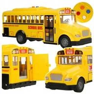 Samochody i pojazdy dla dzieci - INTERAKTYWNY AUTOBUS SZKOLNY światła DŹWIĘKI otwierane drzwi NAPĘD AUTO LED - miniaturka - grafika 1