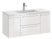 Szafki łazienkowe - Szafka z Umywalką ROSEN 100 cm D - Uchwyt Biały - miniaturka - grafika 1