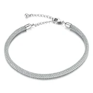 Bransoletki - Bransoletka srebrna z szarym sznurkiem do CHARMS beads pr 925 - miniaturka - grafika 1