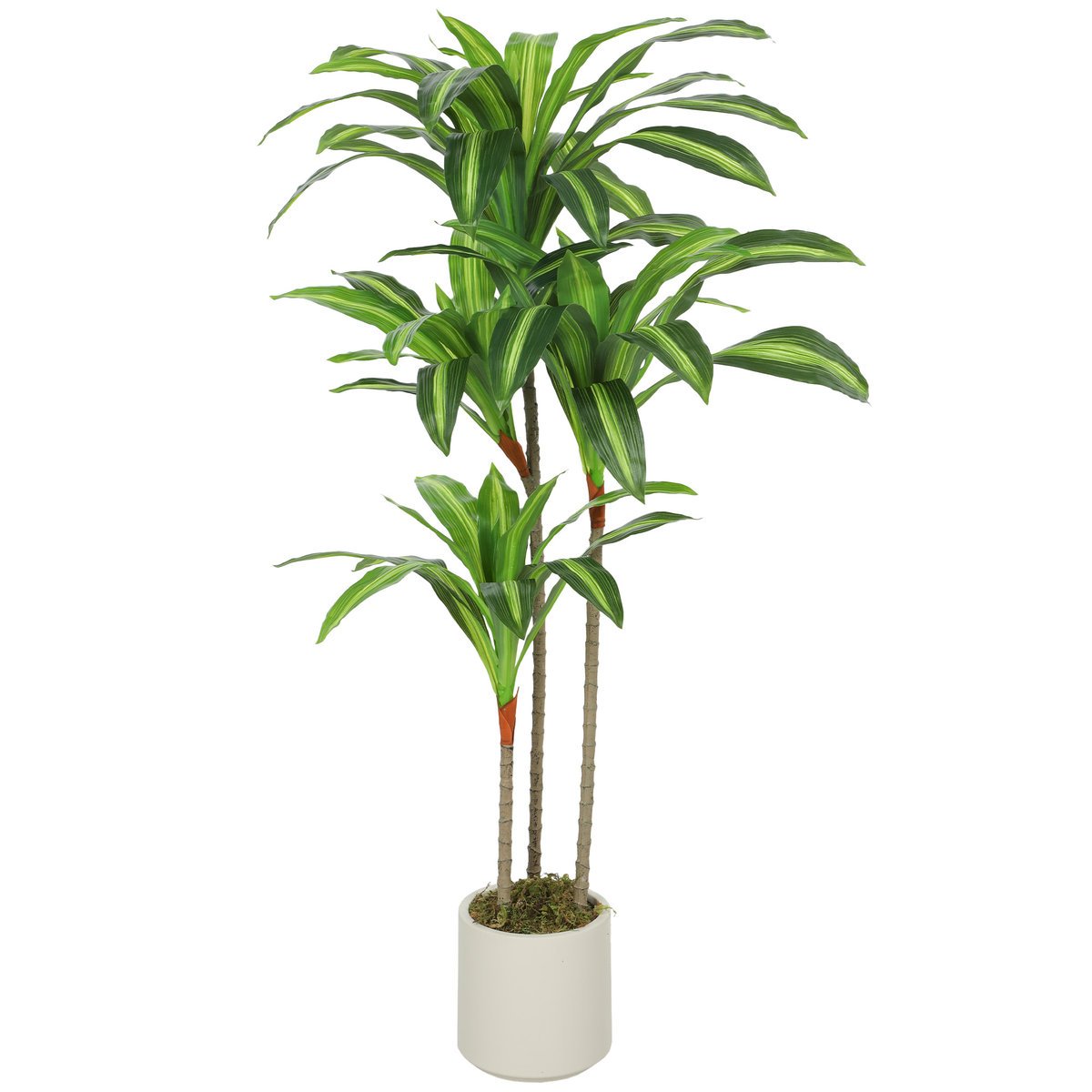 HOMCOM Sztuczna Dracena 120 cm z elastycznymi pniami i białą donicą