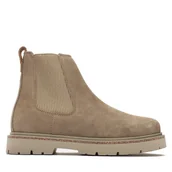 Botki damskie - Sztyblety Birkenstock Highwood 1025737 Beżowy - miniaturka - grafika 1