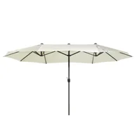Parasole ogrodowe - Beliani Parasol ogrodowy 270 x 460 cm beżowy SIBILLA 61906 - miniaturka - grafika 1