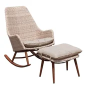 Fotele i krzesła ogrodowe - Fotel bujany PATIO Melanie Cappuccino Brązowy - miniaturka - grafika 1