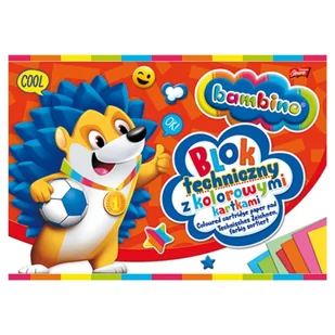 Bambino Blok Techniczny Z Kolorowymi Kartkami A4 10 Kolorowych Kartek Arkuszy - Szkolne artykuły papiernicze - miniaturka - grafika 1